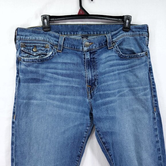 True Religion Ricky Relaxed Straight Denim Jeans Mens Size 42X32 - Picture 11 of 15